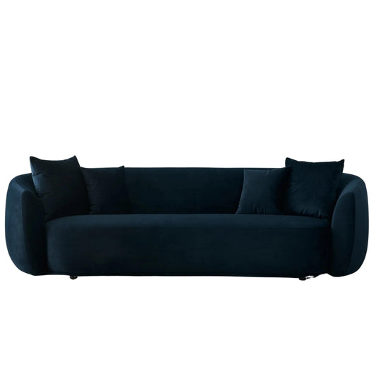 Everbe Midnight Navy Velvet 3 Seater Sofa