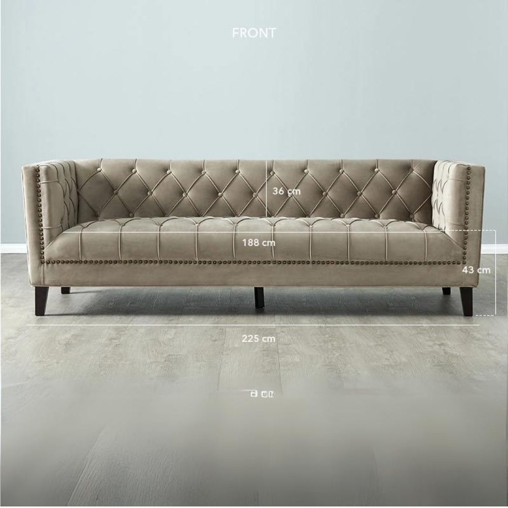 Vogue Velvet 3-Seater Sofa