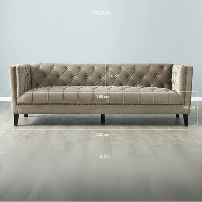 Vogue Velvet 3-Seater Sofa