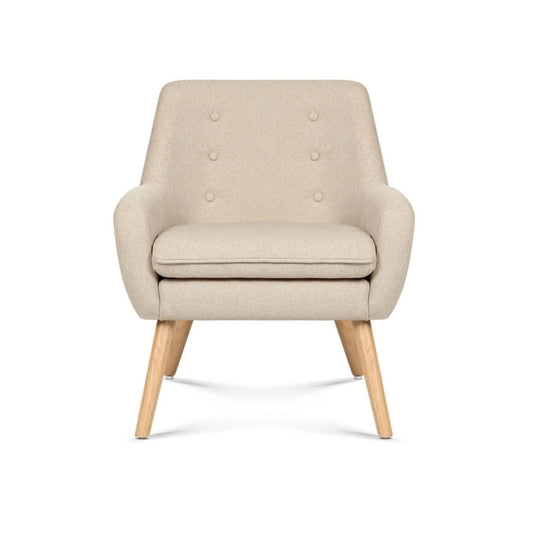 Acme Accent Arm Chair for Living Room | Lounge | Bedroom Chair Beige Jute Fabric Modern Arm Chair