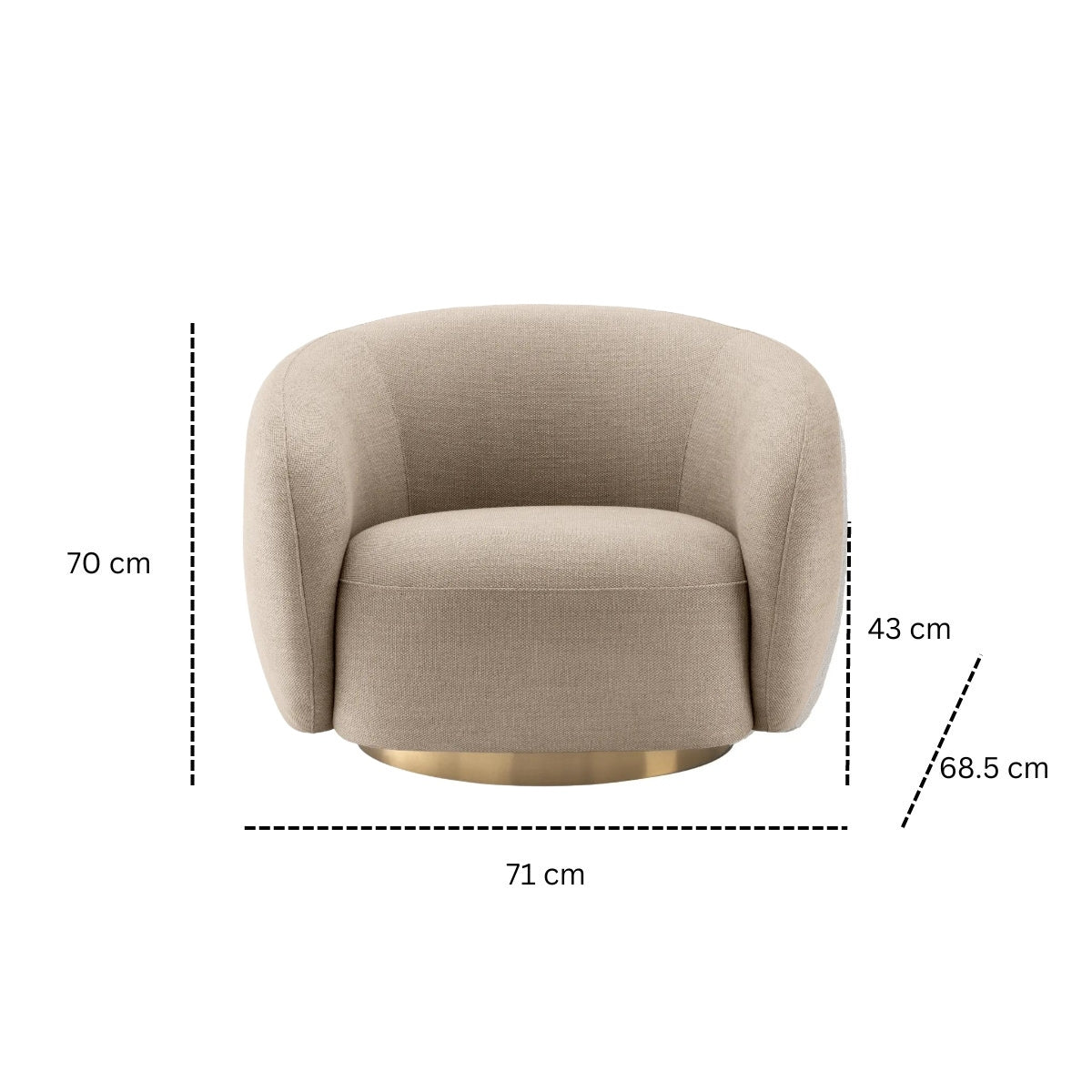 Brok 360° Swivel Living Room Chair