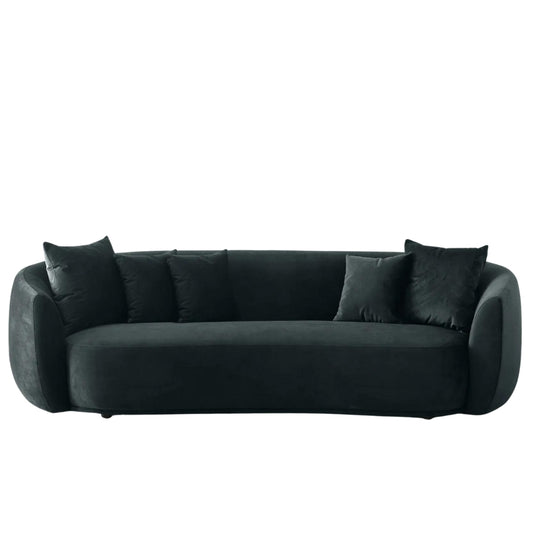 Everbe Charcoal Velvet 3 Seater Sofa