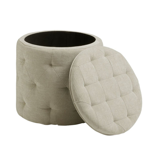 Harfoot Upholstered Storage Footstool - Light Natural