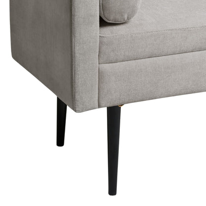 Rosiee Upholstered Ottoman Bench - Chenille Light Grey