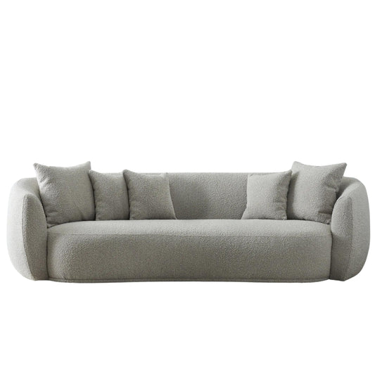 Everbe Sea Grey Boucle 3 Seater Sofa