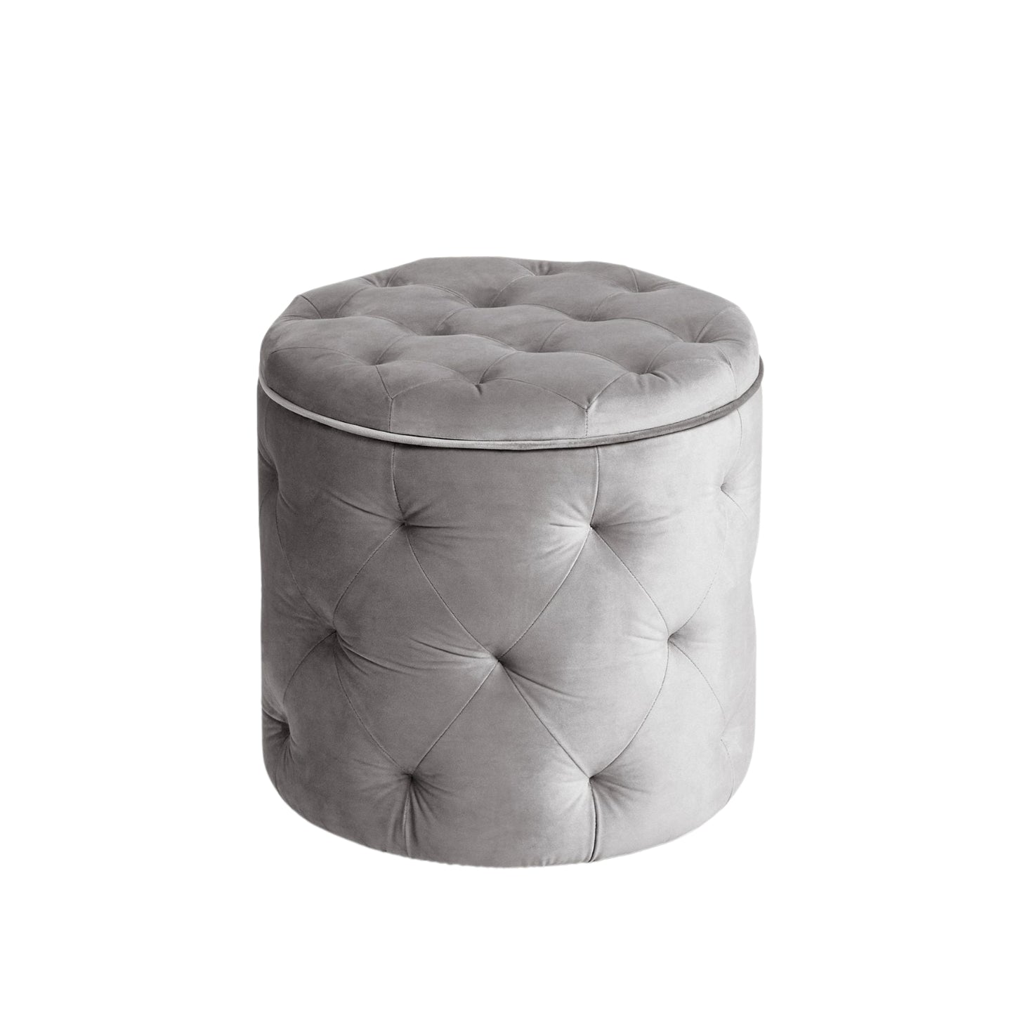 Harfoot Upholstered Storage Footstool - Velvet Steel Grey