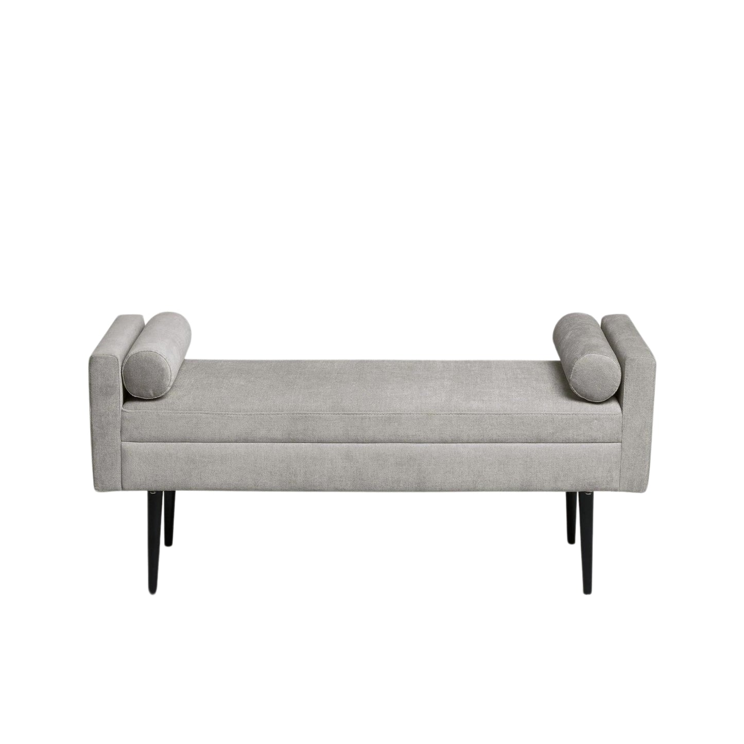 Rosiee Upholstered Ottoman Bench - Chenille Light Grey