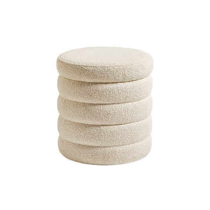 Stella Ribbed Storage Stool - Casual Boucle Oyster Natural