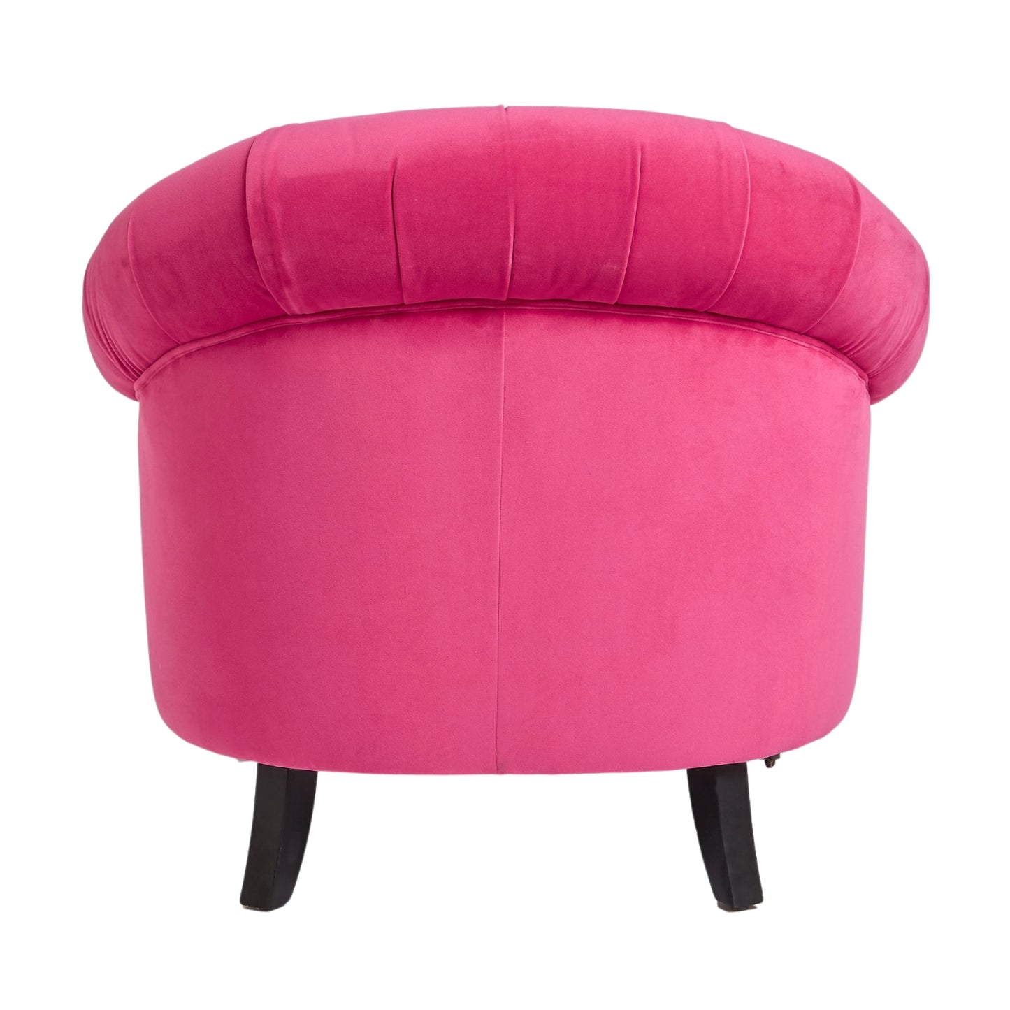 Jesper Chesterfield Buttoned Accent Armchair with Castor Legs - Soft Pink Velvet