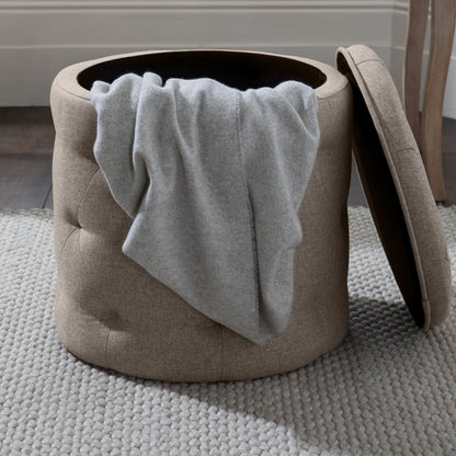 Harfoot Upholstered Storage Footstool - Natural Mink