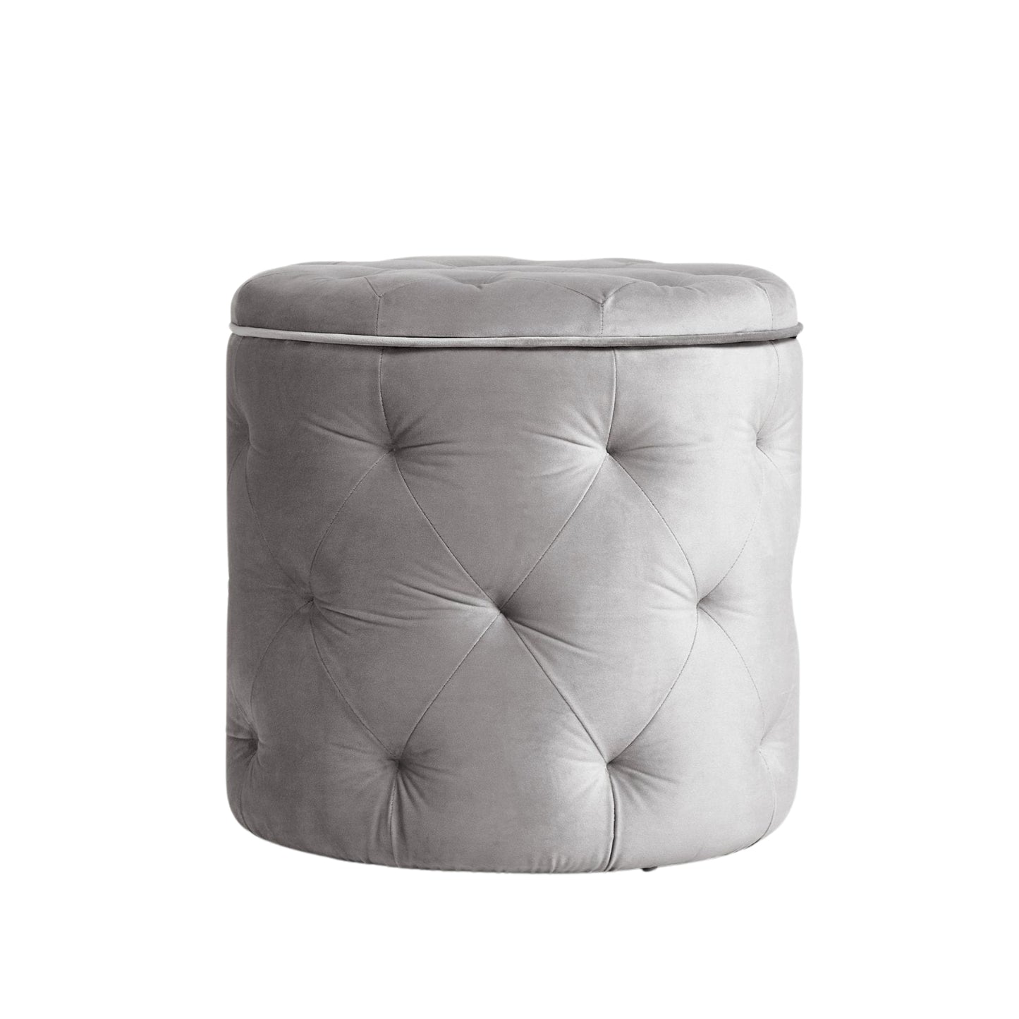 Harfoot Upholstered Storage Footstool - Velvet Steel Grey