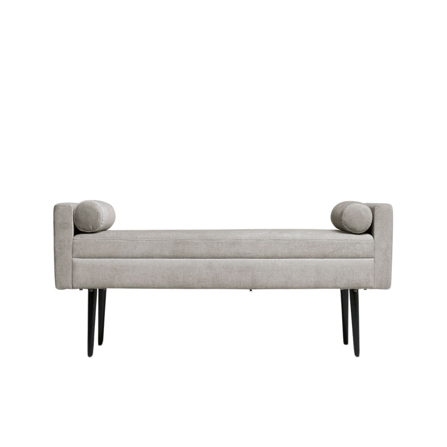 Rosiee Upholstered Ottoman Bench - Chenille Light Grey