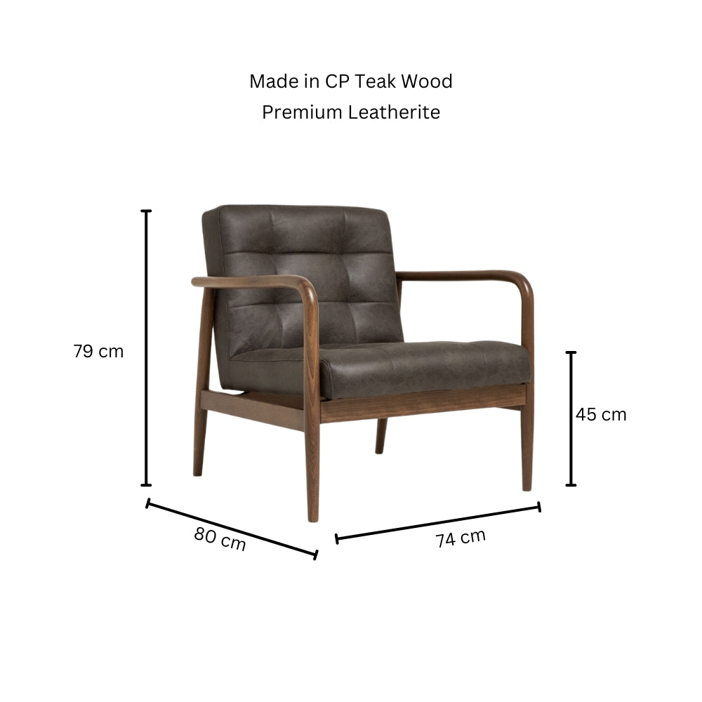 Luxe Benette Arm Chair - Walnut Finish