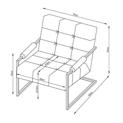 Kim Luxury Stainless Steel Arm Chair - Sand Finish