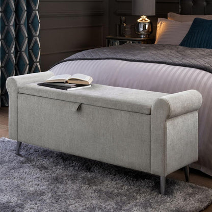 Dev Storage Ottoman Bench - Mid Grey