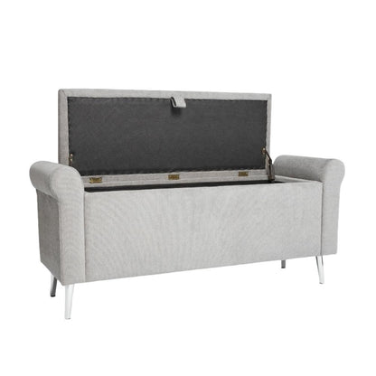 Dev Storage Ottoman Bench - Mid Grey