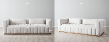 Storme Cream Fabric 3-Seater Sofa